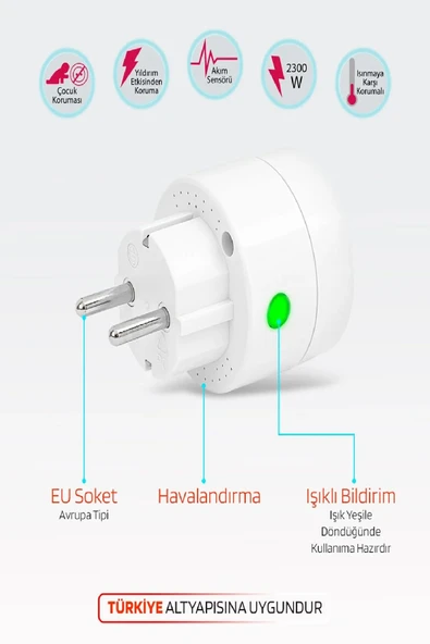 Akıllı Priz – Wifi Uzaktan Kontrol, Anlık Enerji Takip, Zamanlayıcı Özellikli Tuya Destekli Priz 10A - 4