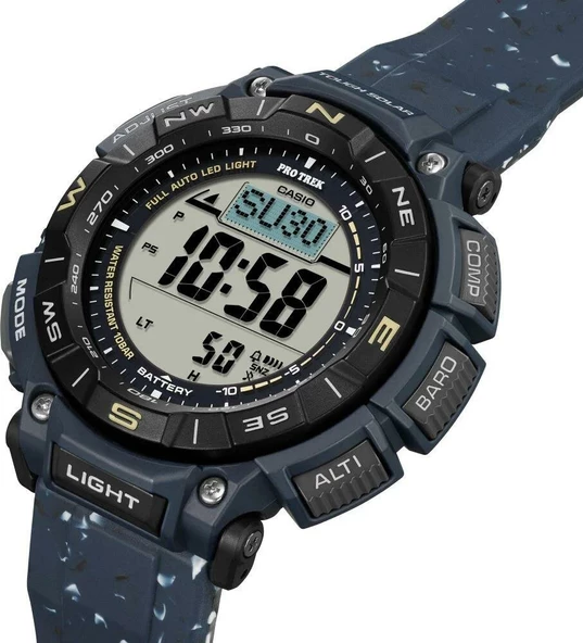 Casio Pro Trek PRG-340SC-2DR Quartz Silikon Lacivert Dijital 10 ATM 52 mm Erkek Kol Saati