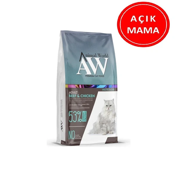 Animal World Multicolor Dana Etli ve Tavuk Etli Kedi Maması 1 Kg AÇIK ürün görseli 1