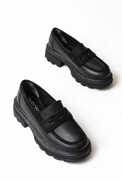 Siyah Süet Günlük Yüksek Tabanlı Loafer Ayakkabı - kopya - 5