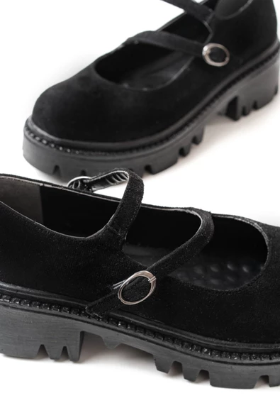 Siyah Süet Günlük Yüksek Tabanlı Loafer Ayakkabı - 3