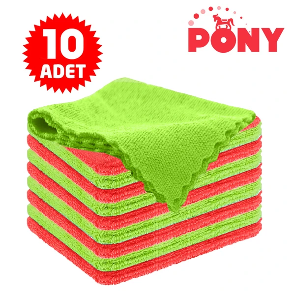 PONY MİKROFİBER TEMİZLİK BEZİ 10 LU ürün görseli 1