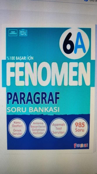 FENOMEN 6. SINIF PARAGRAF A SORU BANKASI