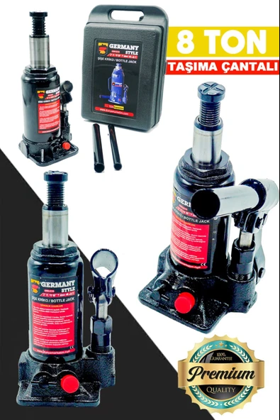 Germany Style Titanium Pro Black 8 Ton Hidrolik Araba Karavan Oto Şişe Kriko - 2