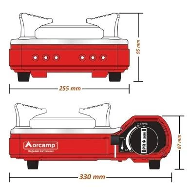 Orcamp Portatif Kamp Ocağı Kırmızı CK-505 - 3