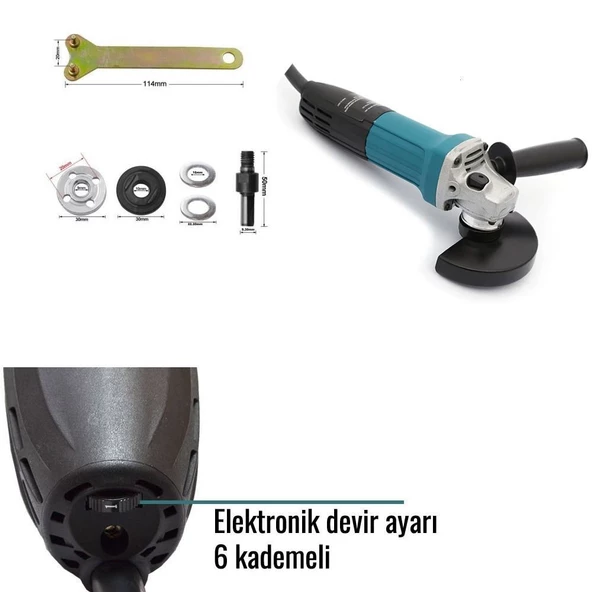 Prohummer Devir Ayarlı Avuç Taşlama 125mm (Mavi) PH-T027 - 2