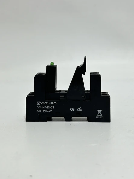 Vatkon VT-14F-2Z-C2 Çift Kontak (8 Pinli) Role Tutucu (1 Adet) - Resim 2