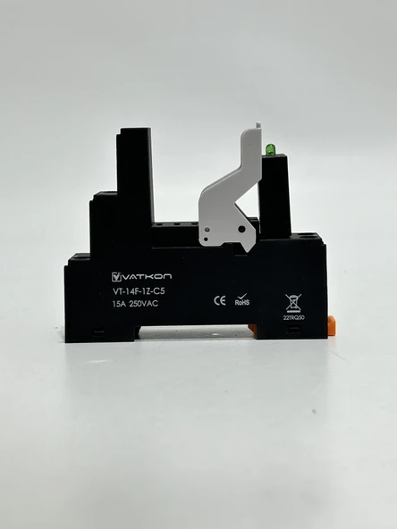 Vatkon VT-14F-1Z-C5 Ledli Çift Kontak (8 Pinli) Role Tutucu (1 Adet) - Resim 2