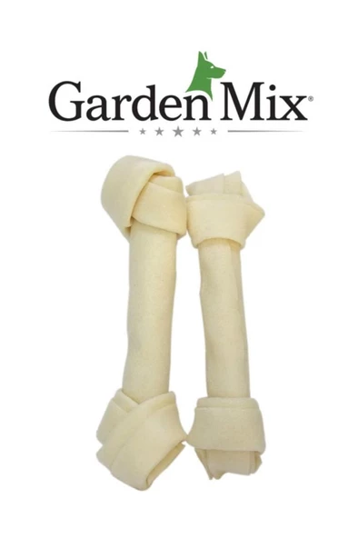 Gardenmix Beyaz Düğümlü Deri Kemik 7-7,5” – 2'li Paket