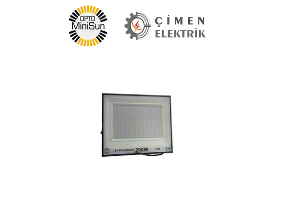 OPTO MİNİSUN M38200 200W Led Projektör 6400K Beyaz Işık