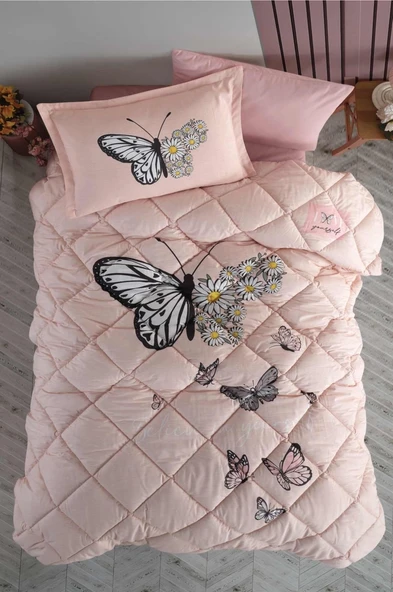 Clasy Tek Kişilik Genç Uyku Seti Daisy Love Somon - Resim 2