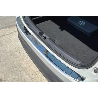 Volkswagen Taigo 2022> Krom Arka Tampon Üstü Koruma TAŞLI P.Çelik - 1