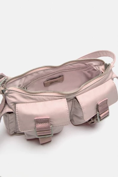 Zara Pembe Kol Çantası M Beden - 5