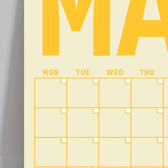 Sürekli Takvim, 12 Aylık Tarihsiz Takvim, Aylık Planlayıcı Takvim, A4, 33 x 48 cm, Undated Monthly Wall Planner, Wall Ca - 7