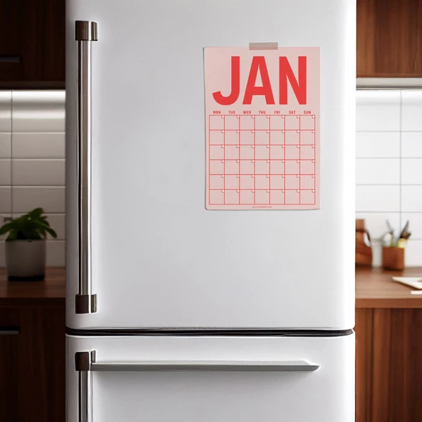 Sürekli Takvim, 12 Aylık Tarihsiz Takvim, Aylık Planlayıcı Takvim, A4, 33 x 48 cm, Undated Monthly Wall Planner, Wall Ca - 5