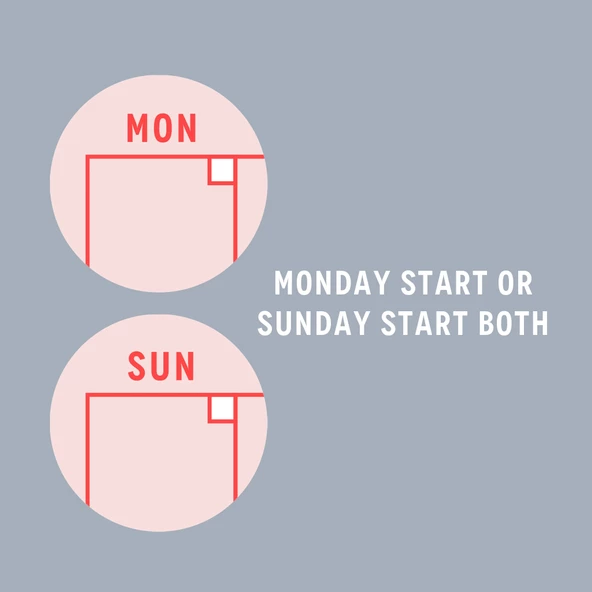 Sürekli Takvim, 12 Aylık Tarihsiz Takvim, Aylık Planlayıcı Takvim, A4, 33 x 48 cm, Undated Monthly Wall Planner, Wall Ca - 4