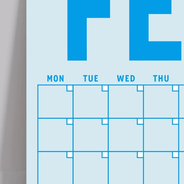 Sürekli Takvim, 12 Aylık Tarihsiz Takvim, Aylık Planlayıcı Takvim, A4, 33 x 48 cm, Undated Monthly Wall Planner, Wall Ca - 6