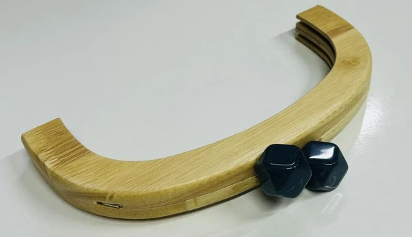 Angel Çanta Aksesuar 25 Cm Açık Renk  Oval Ahşap Burs Petrol Renk Toplu