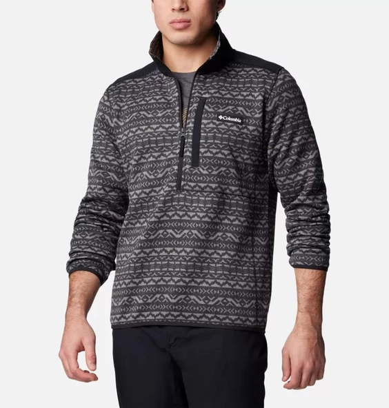 Columbia Mens Sweater Weather Printed Half Zip II Erkek Polar AO5809 - Resim 5