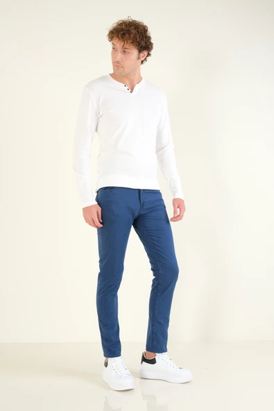 Erkek 5 Cep Chino Pantolon Lacivert