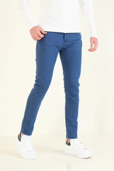 Erkek 5 Cep Chino Pantolon Lacivert - 4