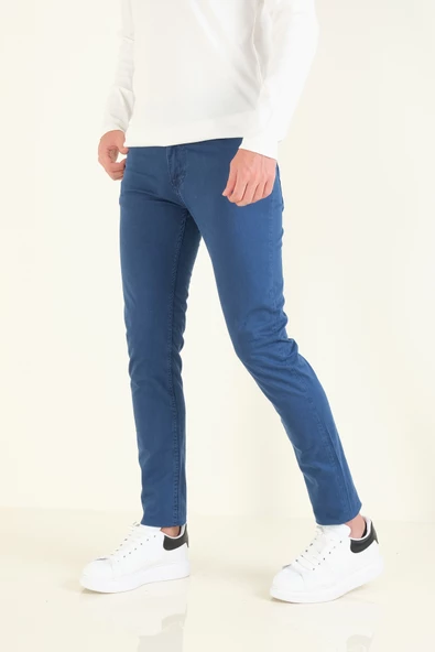 Erkek 5 Cep Chino Pantolon Lacivert - 3