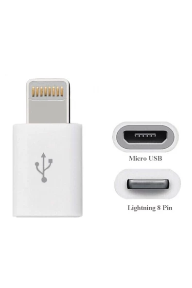 Lightning 8 Pin için Micro USB Dönüştürücü Data/Şarj Adaptörü