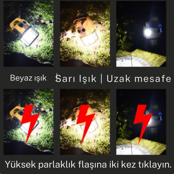 3 farklı moda sahip kamp lambası masa lambası - 4