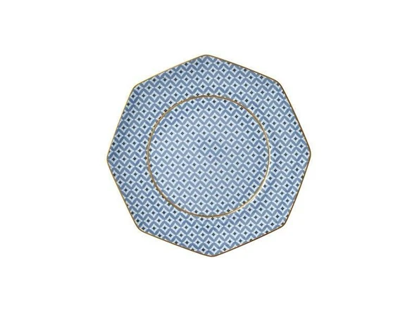 LAMEDORE TEA DELİGHT 17 CM BLUE REGENCY DAMASK 1 ADET ürün görseli