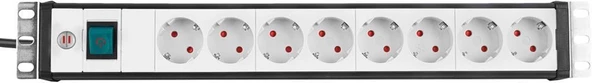 Brennenstuhl Premium-Line 8 Soketli Anahtarlı 3 Metre Kablolu  Server Dolabı Uyumlu 16 A Priz - Resim 2
