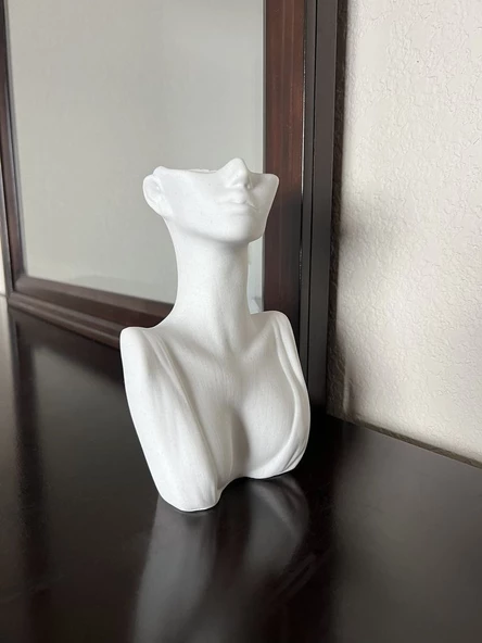 Kadın büst vazo kalemlik fırçalık - 5