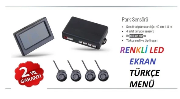 Autoware Renkli Lcd Ekranlı Türkçe Sesli Park Sensörü - 3