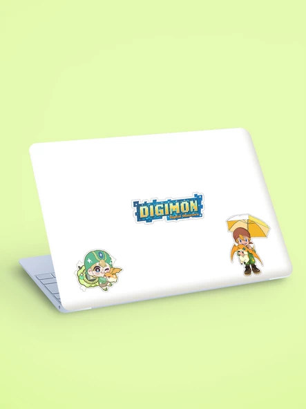 Digimon - Digital Monster Anime 2li Sticker Set Telefon-Laptop Süsleme-Ödül çıkartmaları - 6