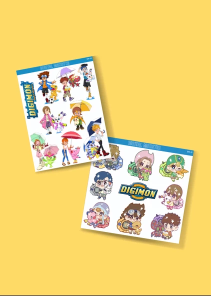 Digimon - Digital Monster Anime 2li Sticker Set Telefon-Laptop Süsleme-Ödül çıkartmaları - 3