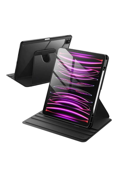 iPad PRO 13 2024 360 Derece Dönebilen Yatay Dikey Stand Özellikli Pino iPad Tablet Case A2925 A2926