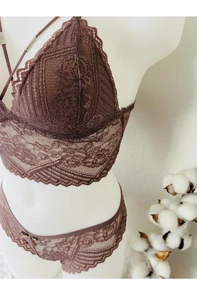 Vizon Bralet Dantelli Sütyen Takım - 9