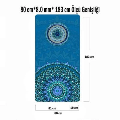 Tusi Yoga Matı ve Pilates Minderi Kilim Desenli Mavi 6 mm - 2