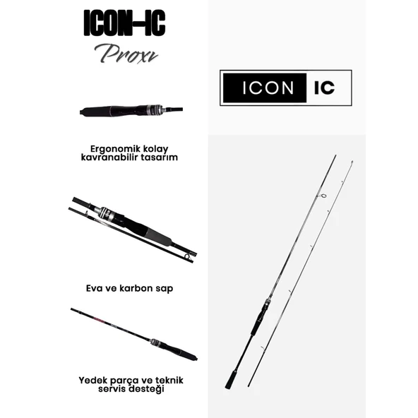 ICON-IC Proxi 802M 240cm 3-25gr 2P Karbon Spin Olta Kamışı ürün görseli 1