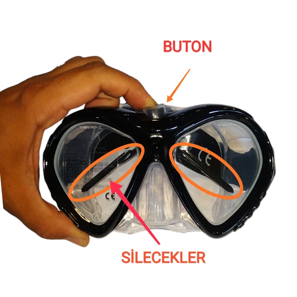 Apnea Wiper Black Dalış Maskesi Buğu Silecekli - Resim 6