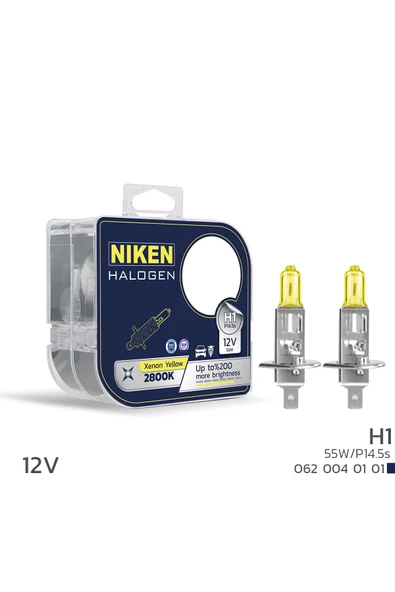 Niken Yellow 12V 55W H1 Halojen Sarı Işık Ampul 2800K 1550 Lumen