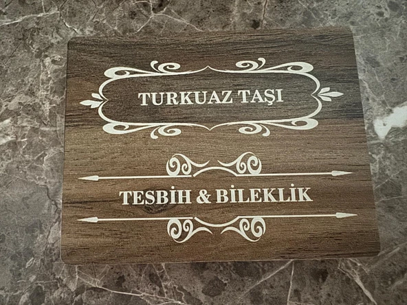 TURKUAZ TAŞI TESBİH VE BİLEKLİK SETİ KUTU HEDİYELİ - 4