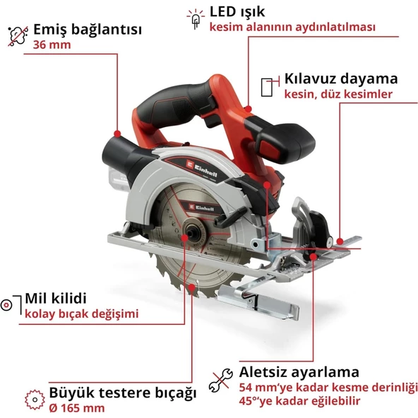 Einhell TE-CS 18/165/1 Li Solo Daire Testere - Akü Hariç - 2