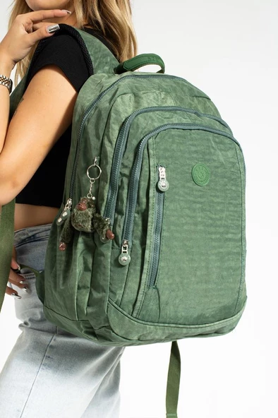 571 Collection Sırt Çantası Unisex 43*30 Cm Okul Çantası Su İtici Klinkır Kumaş Çok Cepli - 11