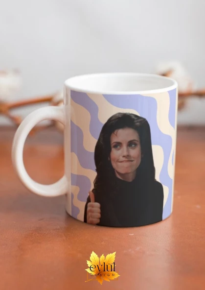 Friends Temalı Monica Geller Baskılı Eğlenceli Tam Tur Özel Tasarım Renkli Baskılı Kupa Bardak - Resim 2