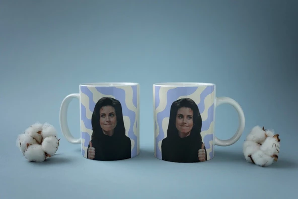 Friends Temalı Monica Geller Baskılı Eğlenceli Tam Tur Özel Tasarım Renkli Baskılı Kupa Bardak - Resim 3