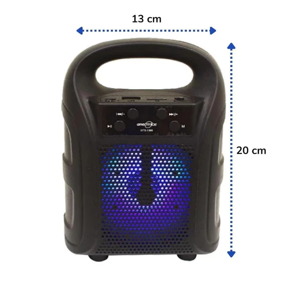 Petinka Hoparlör Taşınabilir Tutmalı Mini Işıklı  Bluetooth Radyolu Sd Kart USB Girişli Hoparlör - 4