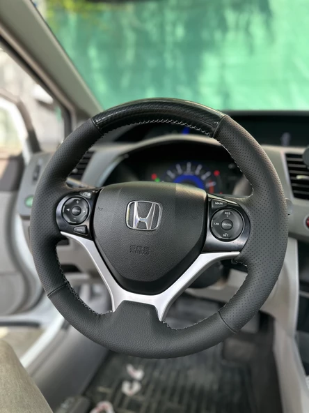 Honda Civic Fb7 Araca Özel Dikmeli Direksiyon Kılıfı (Mikrofiber Kristal Karbon) - 2