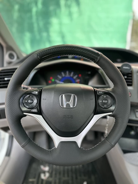 Honda Civic Fb7 Araca Özel Dikmeli Direksiyon Kılıfı (Mikrofiber Kristal Karbon)