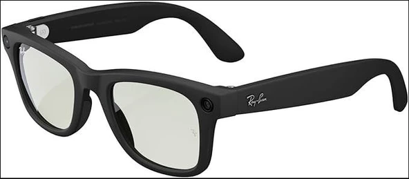 Meta Ray-Ban Wayfarer (Large) Smart Glasses - Matte Black, Clear to G15 Green Transitions