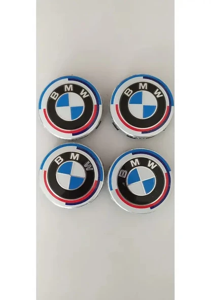 50.YIL BMW 4 ADET ALÜMİNYUM STICKER 68 MM JANT GÖBEK TAKIMI ürün görseli